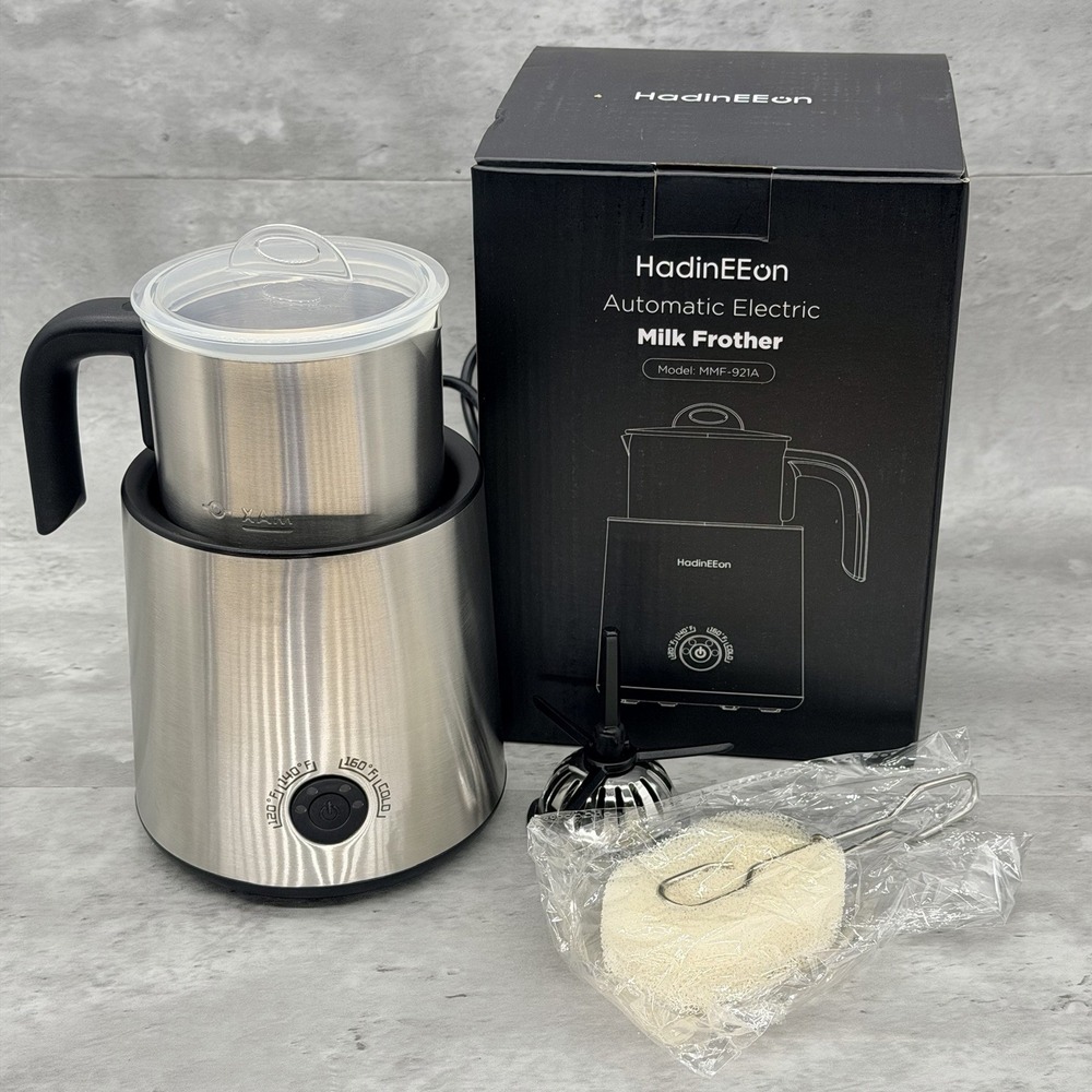 HadinEEon Electric Milk Frother Automatic Hot/Cold Foam Maker Stainless MMF-921A
